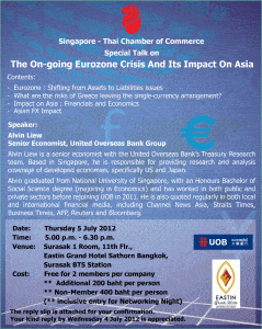 The On-going Euro zone Crisis and Its Impact on Asia Bangkok Event Thailand